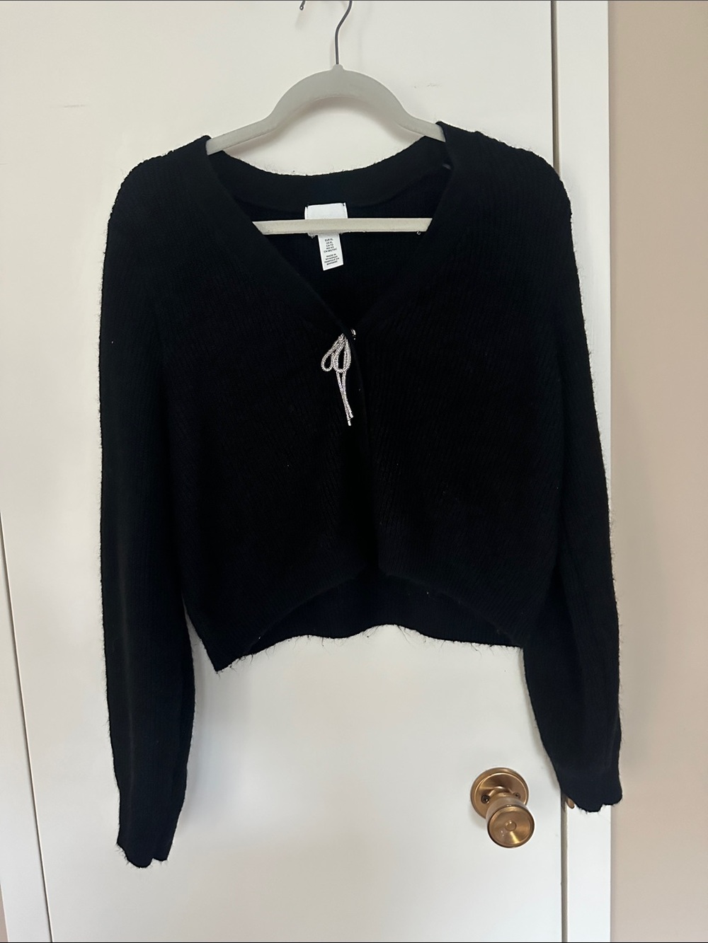 Bow detail knit cardigan